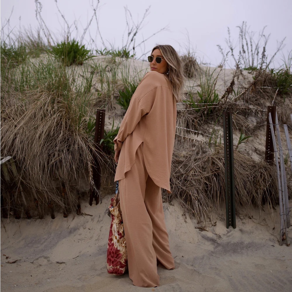 HDYWT Essential Wide Leg Pant in Camel